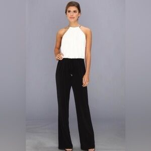 Black & White High Neck Vince Camuto Jumpsuit, Holiday Party Outfit- Small